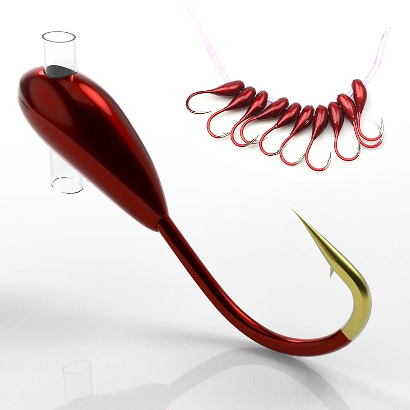 Fishing Hook Offset - 10/20 قطعة الشتاء الجليد الصيد هوك