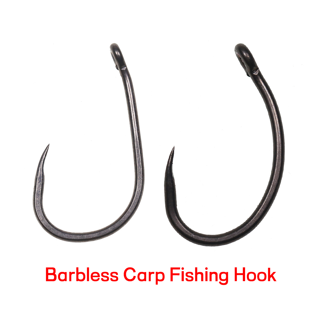 Fishing Hook Barbless - 50 قطعة خطاف صيد الكارب أسود