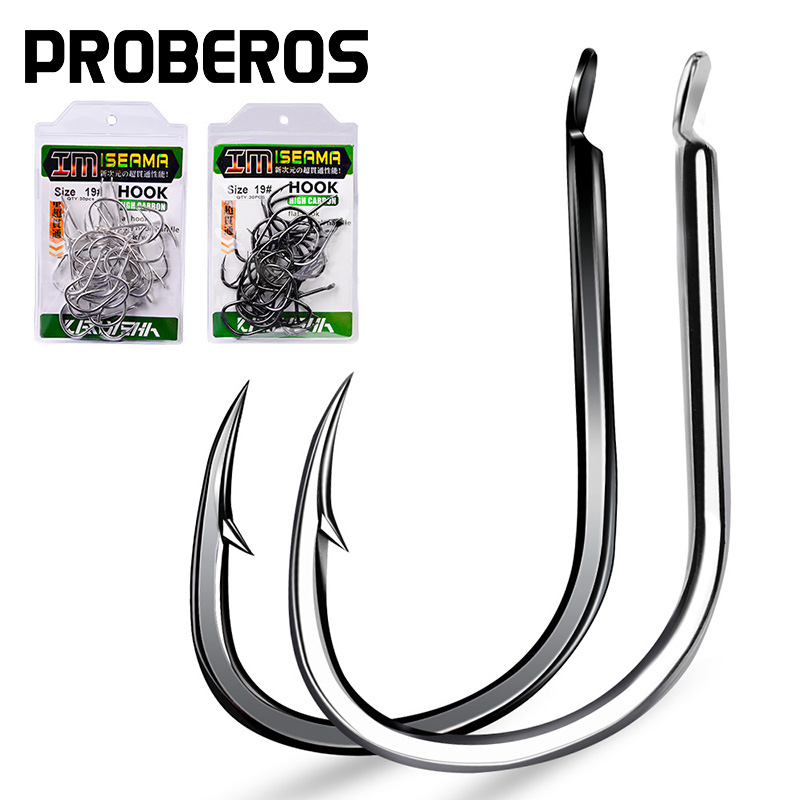 Fishing Hook Offset - PROBEROS 30 قطعة عالية الكربون الصلب