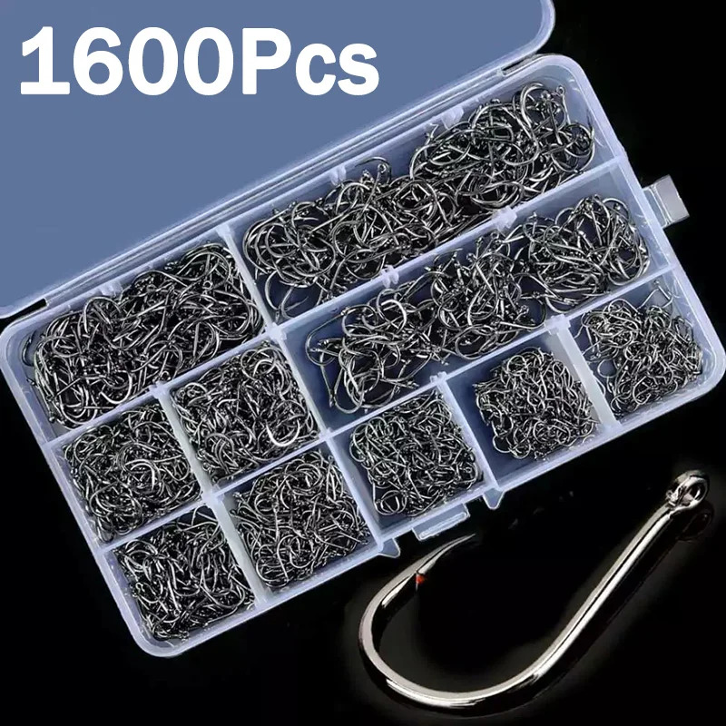 Fishing Hook Barbless - 50-1600 قطعة/صندوق خطاف صيد السمك من
