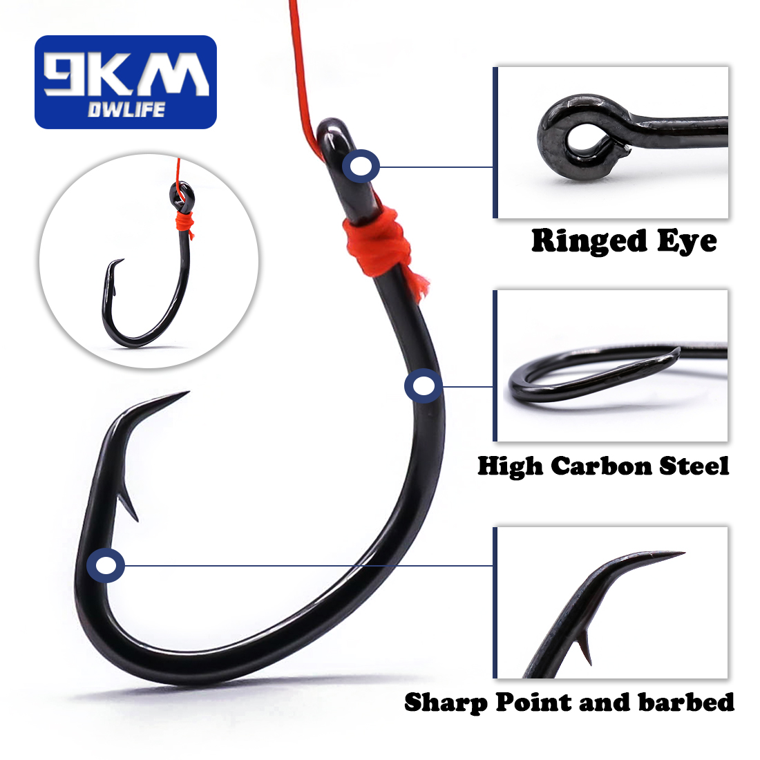 9 كجم دائرة السنانير 25 ~ 50 ق - مراجعة Fishing Hook Offset وسعره