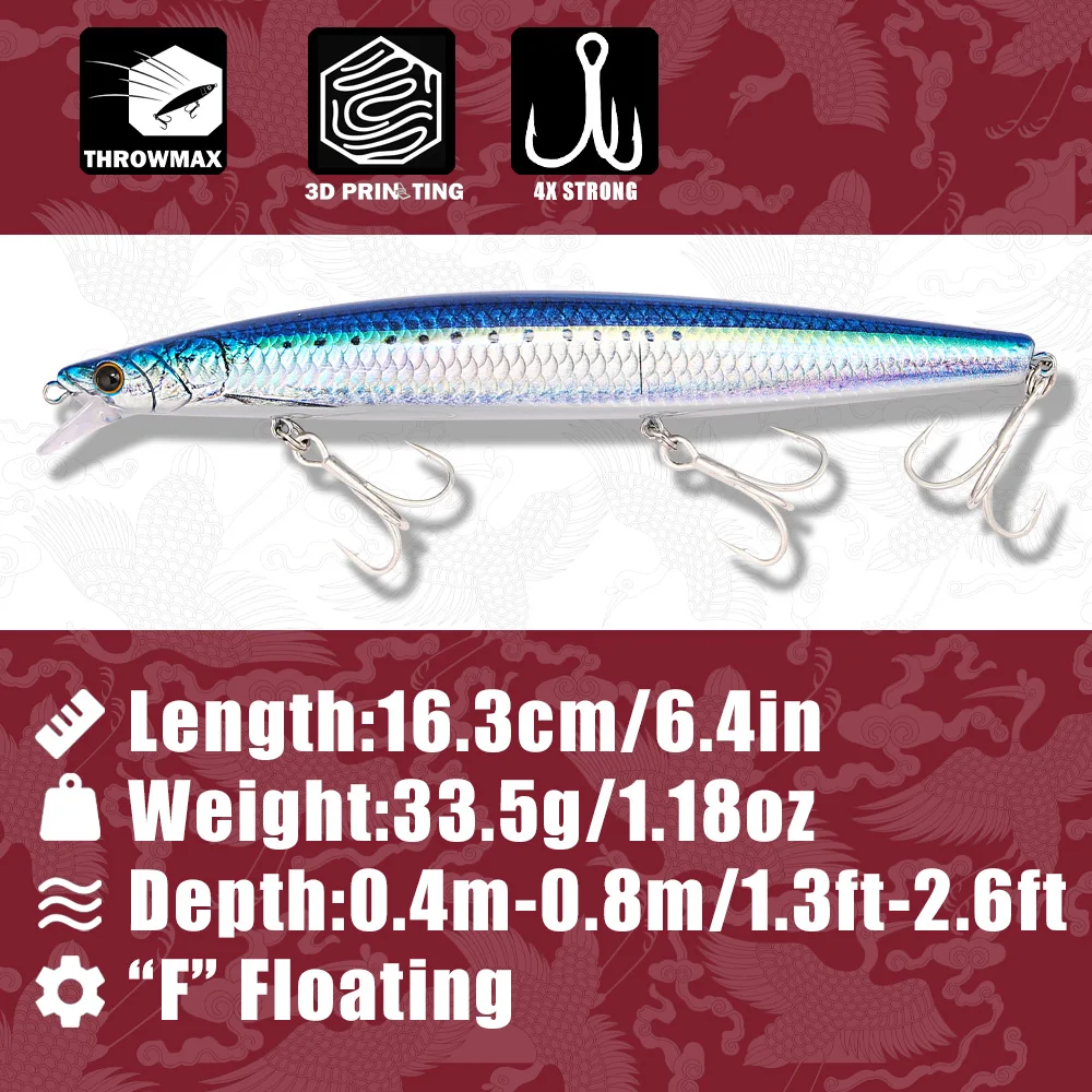B&U 163 مللي متر/33.5 جرام طُع - مراجعة Fishing Hook Treble وسعره