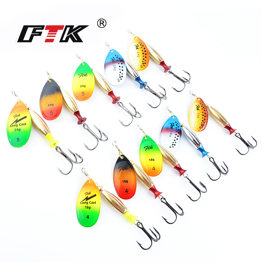 FTK 18 جرام 24 جرام سبينر الطع - مراجعة Fishing Hook Treble وسعره