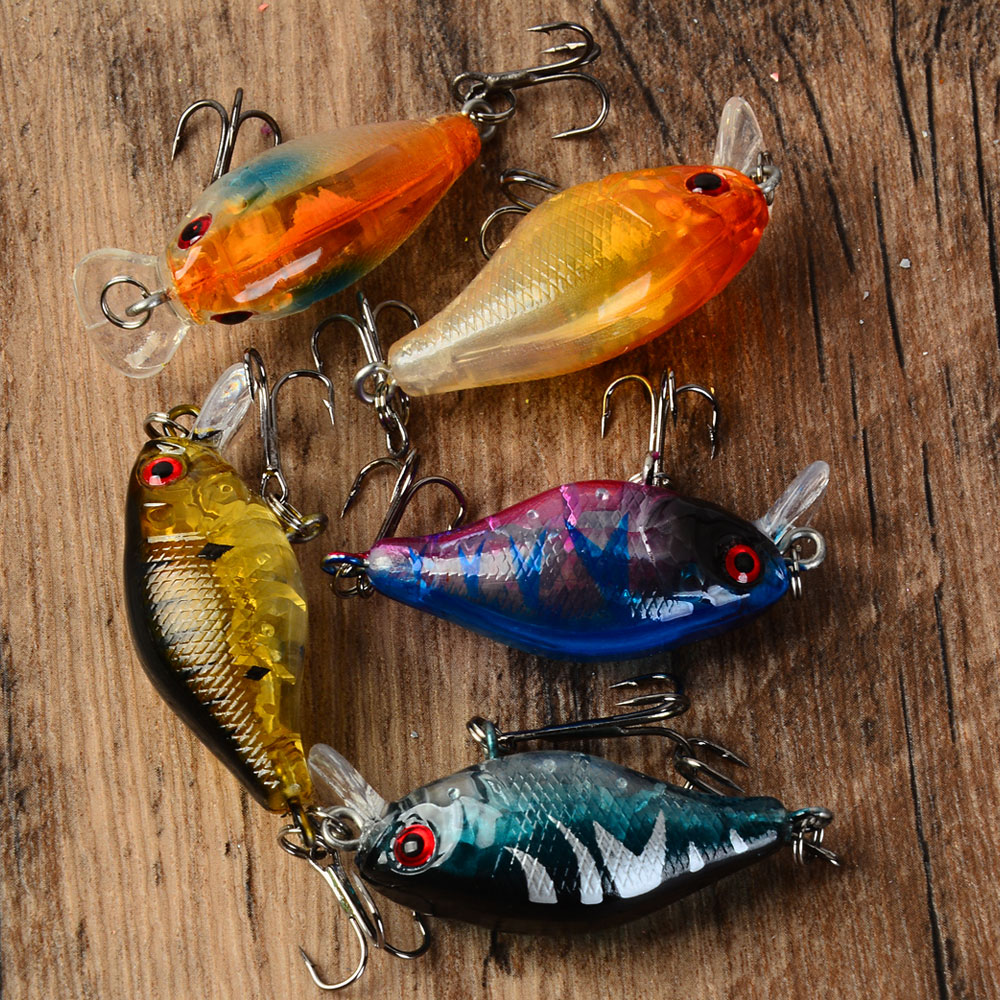5 قطعة كرانكبيتس العائمة الطعم - مراجعة Fishing Hook Treble وسعره