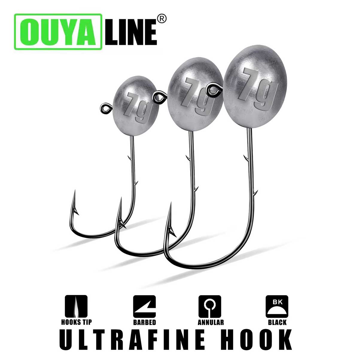 خطاف رأس تهزهز لصيد سمك الجهير - مراجعة Fishing Hook Offset وسعره