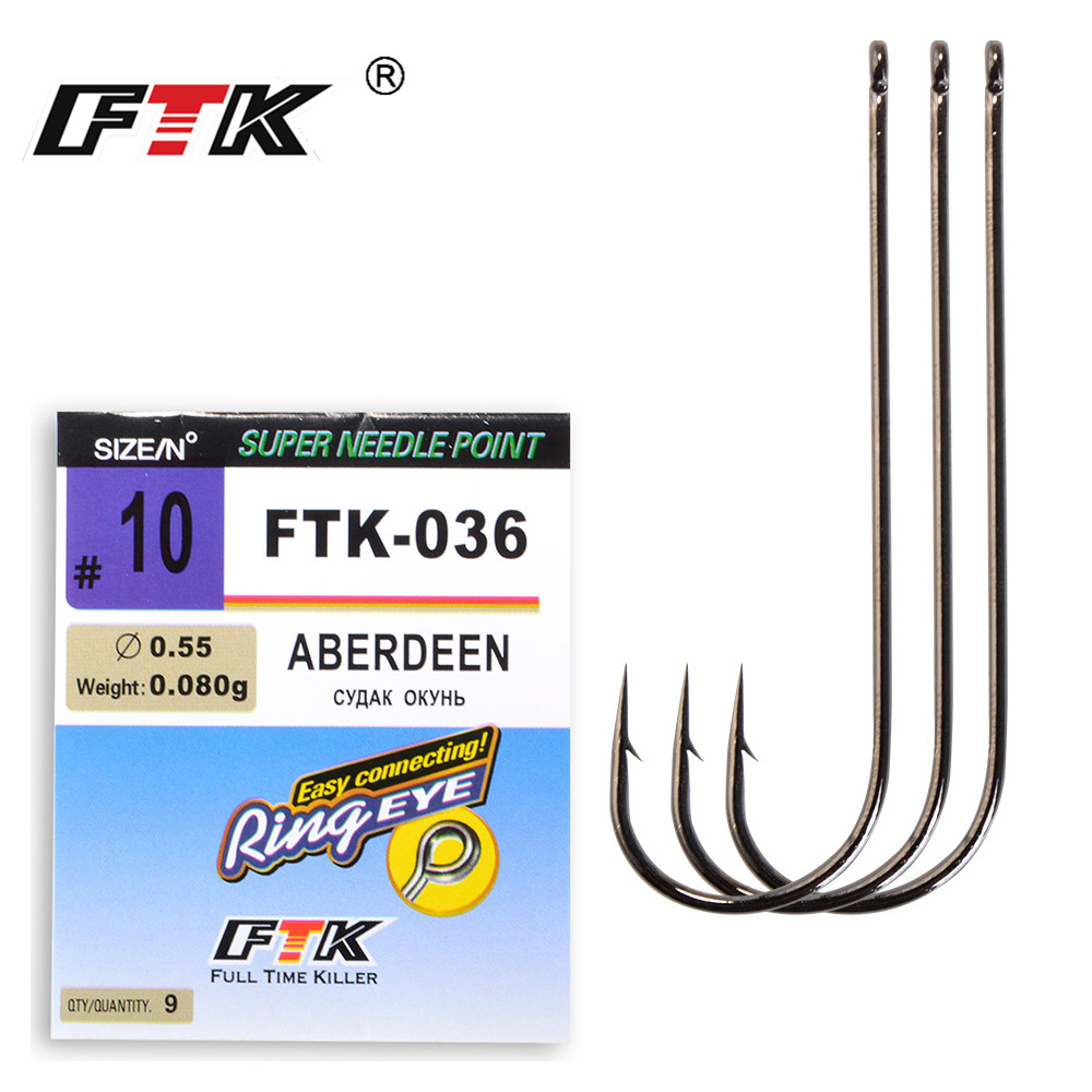 FTK الكلاسيكية أبردين البحر ال - مراجعة Fishing Hook Barbless وسعره